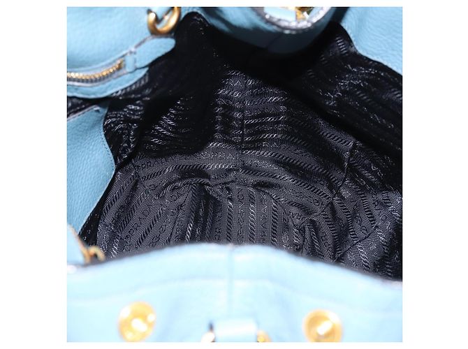 Borsa a mano PRADA in pelle 2way azzurro tono oro Auth 202074V Blu chiaro - vista 20