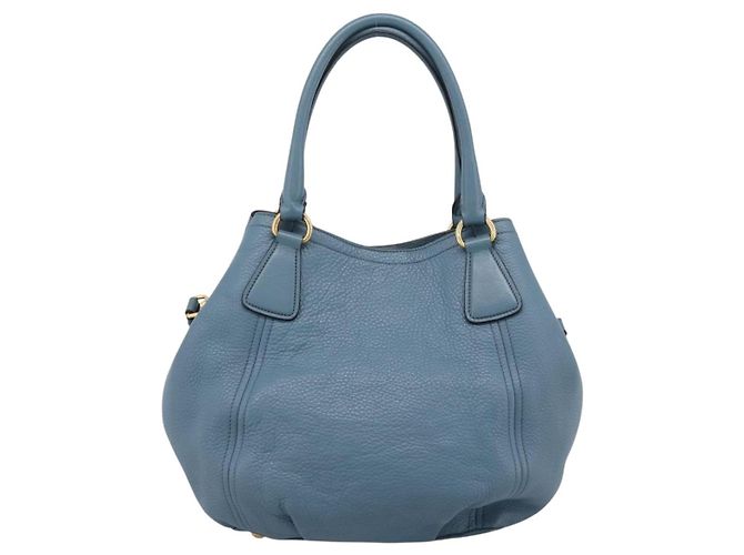Borsa a mano PRADA in pelle 2way azzurro tono oro Auth 202074V Blu chiaro - vista 3