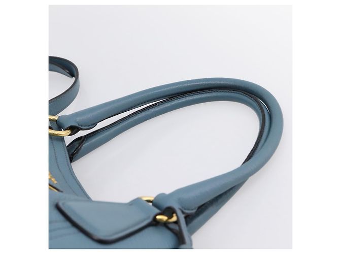 Borsa a mano PRADA in pelle 2way azzurro tono oro Auth 202074V Blu chiaro - vista 8