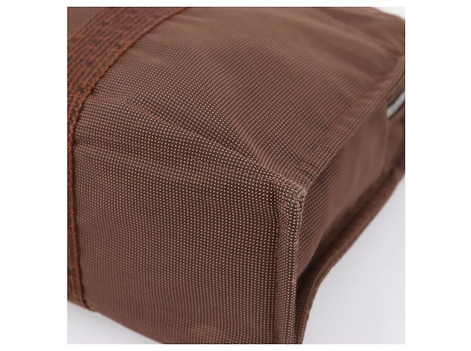 Hermès Borsa HERMES Her Line MM Canvas Marrone Argento Auth 202116 - vista 10