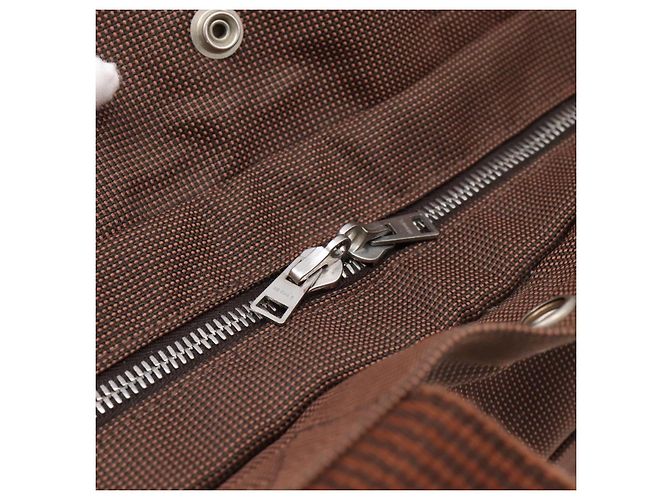 Hermès Borsa HERMES Her Line MM Canvas Marrone Argento Auth 202116 - vista 14