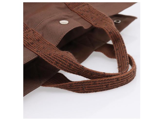 Hermès Borsa HERMES Her Line MM Canvas Marrone Argento Auth 202116 - vista 7