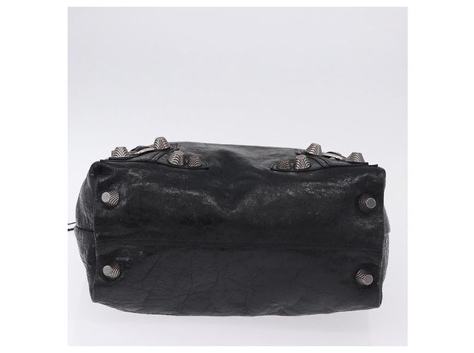 Borsa a mano BALENCIAGA Lucagol Shopper in pelle nera e argento 780976 Auth yk20857SAM Nero - vista 10