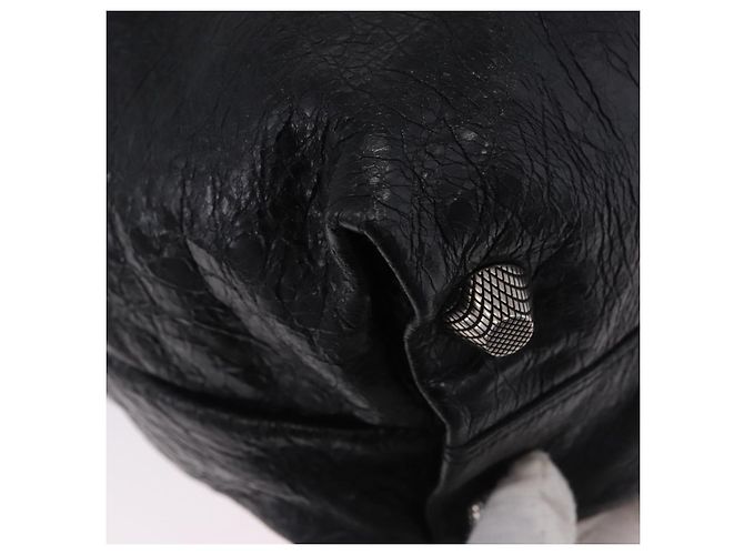 Borsa a mano BALENCIAGA Lucagol Shopper in pelle nera e argento 780976 Auth yk20857SAM Nero - vista 13