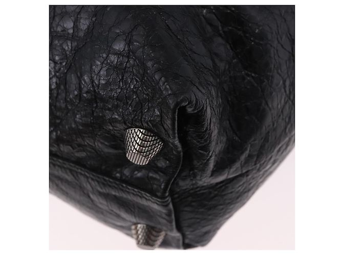 Borsa a mano BALENCIAGA Lucagol Shopper in pelle nera e argento 780976 Auth yk20857SAM Nero - vista 14