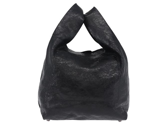 Borsa a mano BALENCIAGA Lucagol Shopper in pelle nera e argento 780976 Auth yk20857SAM Nero - vista 3