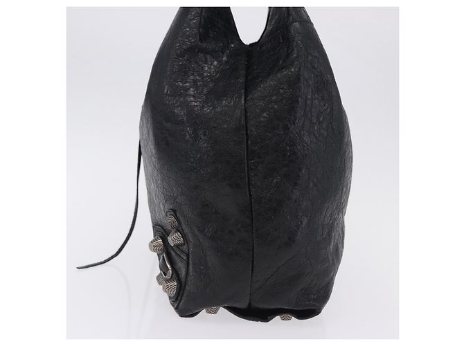 Borsa a mano BALENCIAGA Lucagol Shopper in pelle nera e argento 780976 Auth yk20857SAM Nero - vista 4