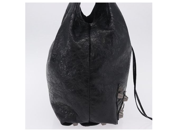 Borsa a mano BALENCIAGA Lucagol Shopper in pelle nera e argento 780976 Auth yk20857SAM Nero - vista 5