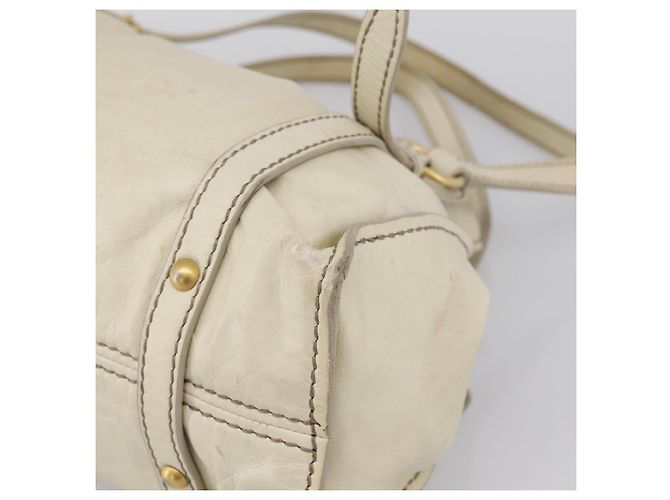 Borsa a tracolla Miu Miu in pelle beige e oro Auth 199416A D'oro - vista 10
