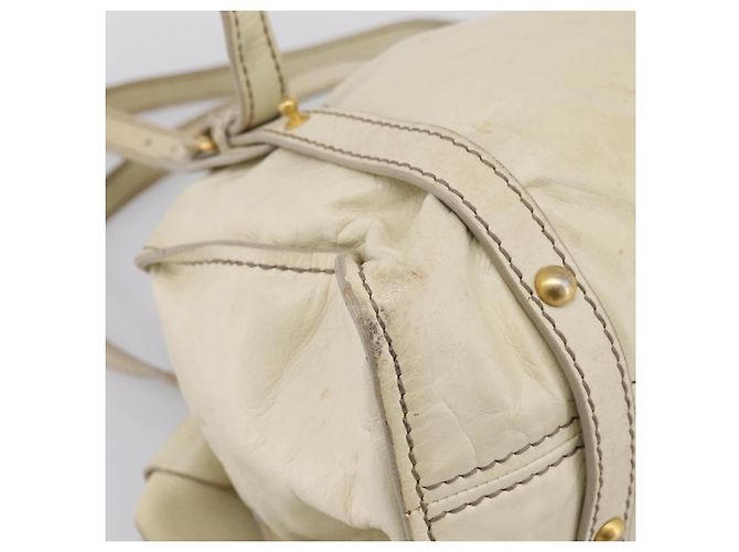 Borsa a tracolla Miu Miu in pelle beige e oro Auth 199416A D'oro - vista 11
