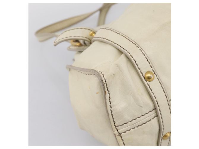 Borsa a tracolla Miu Miu in pelle beige e oro Auth 199416A D'oro - vista 13