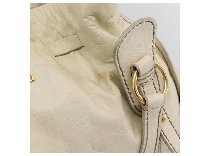Borsa a tracolla Miu Miu in pelle beige e oro Auth 199416A D'oro - vista 15
