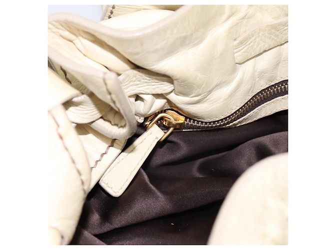 Borsa a tracolla Miu Miu in pelle beige e oro Auth 199416A D'oro - vista 20