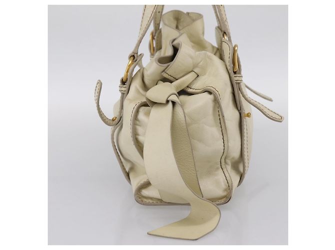 Borsa a tracolla Miu Miu in pelle beige e oro Auth 199416A D'oro - vista 4