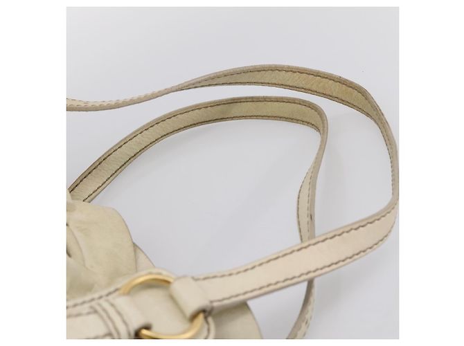 Borsa a tracolla Miu Miu in pelle beige e oro Auth 199416A D'oro - vista 8