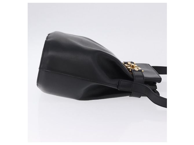 Borsa a tracolla Salvatore Ferragamo Gancini in pelle nera e oro Auth 202100 Nero - vista 4