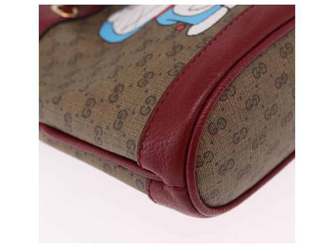 Borsa GUCCI Micro GG Supreme Fujiko-Pro PVC Beige Oro 647801 Auth 196955M D'oro - vista 10