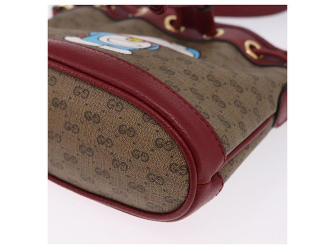 Borsa GUCCI Micro GG Supreme Fujiko-Pro PVC Beige Oro 647801 Auth 196955M D'oro - vista 11