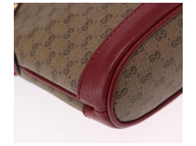 Borsa GUCCI Micro GG Supreme Fujiko-Pro PVC Beige Oro 647801 Auth 196955M D'oro - vista 12