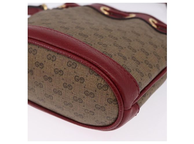 Borsa GUCCI Micro GG Supreme Fujiko-Pro PVC Beige Oro 647801 Auth 196955M D'oro - vista 13