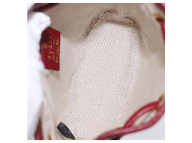 Borsa GUCCI Micro GG Supreme Fujiko-Pro PVC Beige Oro 647801 Auth 196955M D'oro - vista 16