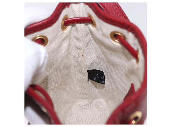 Borsa GUCCI Micro GG Supreme Fujiko-Pro PVC Beige Oro 647801 Auth 196955M D'oro - vista 18