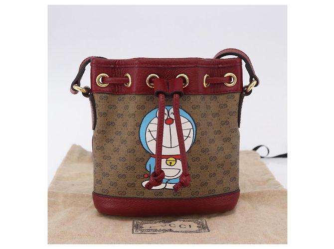 Borsa GUCCI Micro GG Supreme Fujiko-Pro PVC Beige Oro 647801 Auth 196955M D'oro - vista 21