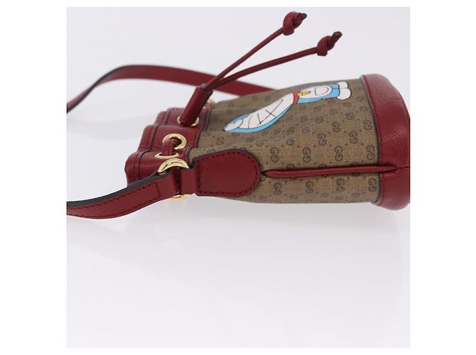 Borsa GUCCI Micro GG Supreme Fujiko-Pro PVC Beige Oro 647801 Auth 196955M D'oro - vista 5