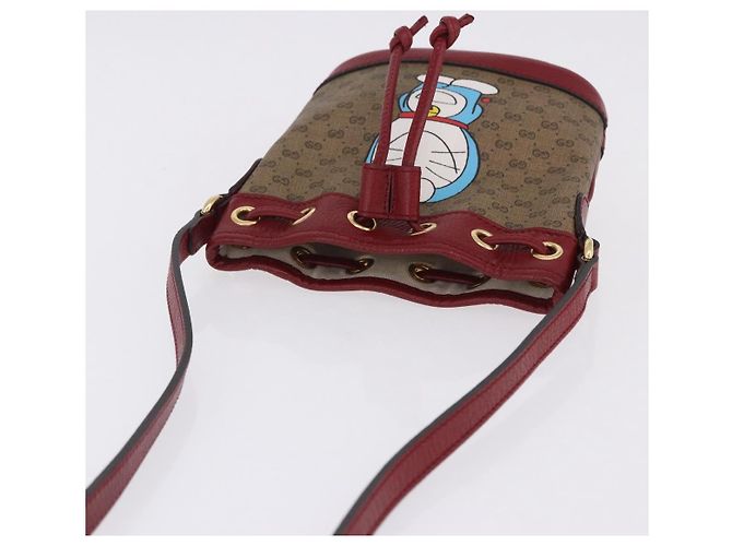 Borsa GUCCI Micro GG Supreme Fujiko-Pro PVC Beige Oro 647801 Auth 196955M D'oro - vista 6
