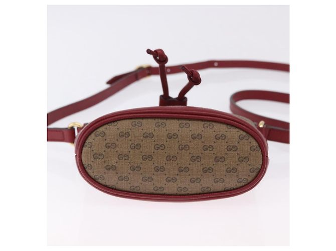 Borsa GUCCI Micro GG Supreme Fujiko-Pro PVC Beige Oro 647801 Auth 196955M D'oro - vista 9