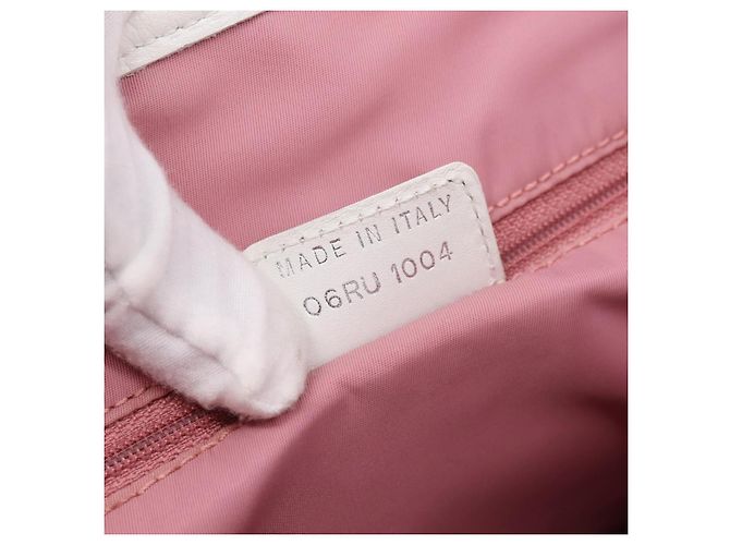 Borsa Tote Christian Dior Trotter Canvas Rosa Argento Auth 201935A - vista 20