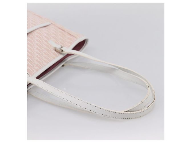 Borsa Tote Christian Dior Trotter Canvas Rosa Argento Auth 201935A - vista 7