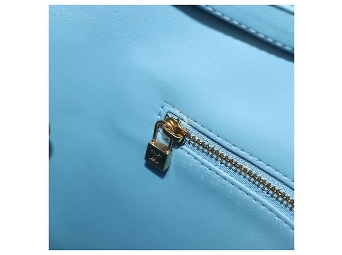 LOUIS VUITTON Monogram Vernis Houston Hand Bag Baby Blue M91005 LV Auth hk4034 Blu chiaro - vista 21