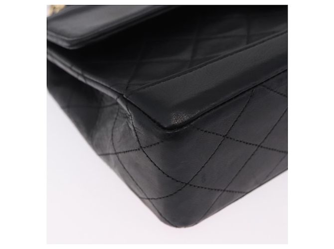 Borsa a tracolla CHANEL Matelasse con catena in pelle d'agnello nera e oro CC Auth 202003SAV Nero D'oro - vista 10