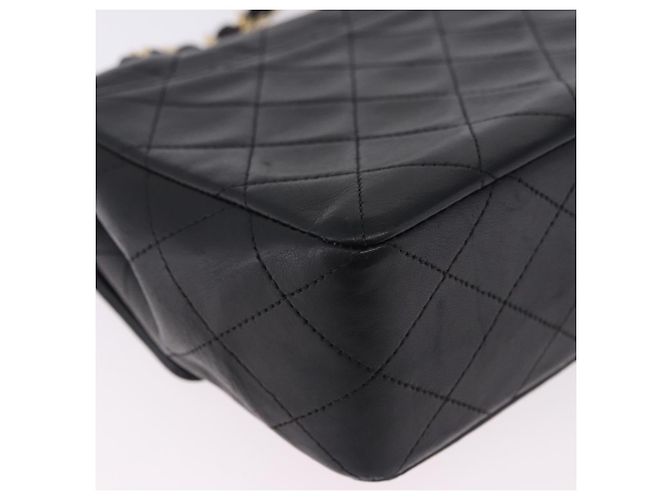 Borsa a tracolla CHANEL Matelasse con catena in pelle d'agnello nera e oro CC Auth 202003SAV Nero D'oro - vista 12