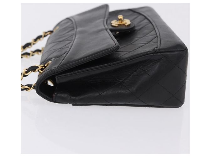 Borsa a tracolla CHANEL Matelasse con catena in pelle d'agnello nera e oro CC Auth 202003SAV Nero D'oro - vista 5