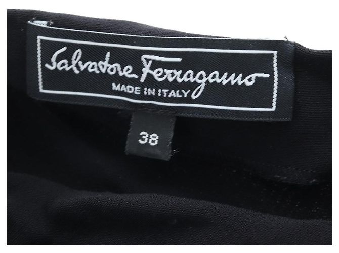 Salvatore Ferragamo Abito Camicia in Rayon 38 Nero Auth 199904V - vista 17