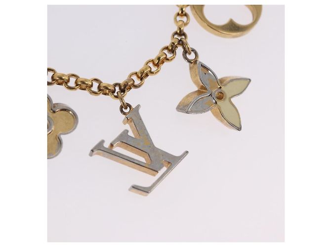 LOUIS VUITTON Fleur de Monogram Charm Metal Gold Tone LV Auth BA15463 - vista 10