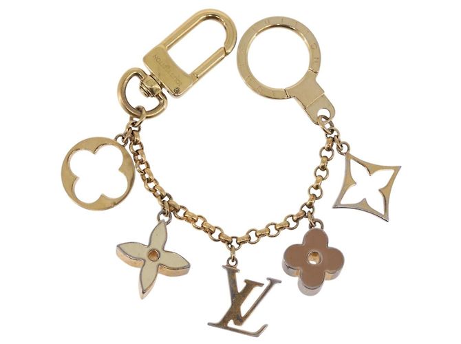 LOUIS VUITTON Fleur de Monogram Charm Metal Gold Tone LV Auth BA15463 - vista 2