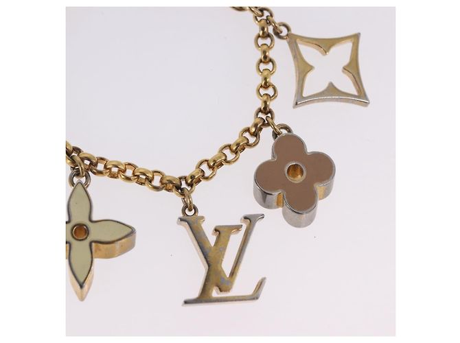 LOUIS VUITTON Fleur de Monogram Charm Metal Gold Tone LV Auth BA15463 - vista 4