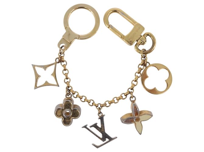 LOUIS VUITTON Fleur de Monogram Charm Metal Gold Tone LV Auth BA15463 - vista 8