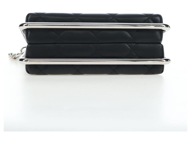 Borsa a mano CHANEL Matelasse in pelle d'agnello 2way Nera Argento CC Auth 199135SM Nero - vista 12