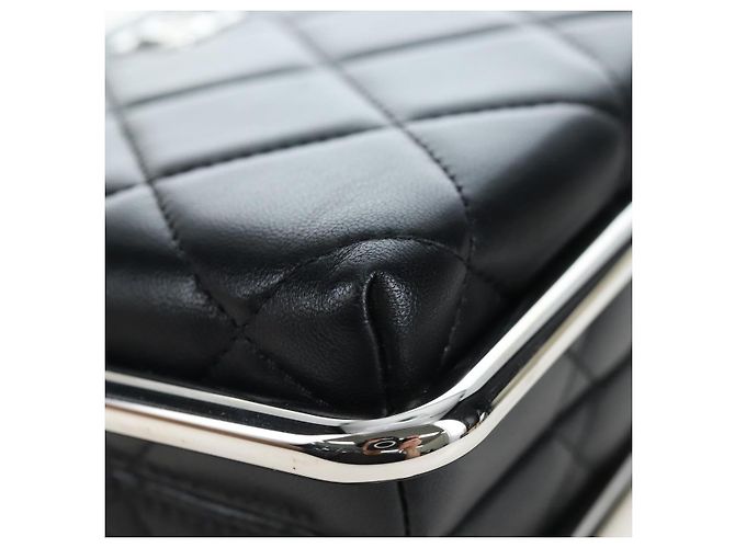 Borsa a mano CHANEL Matelasse in pelle d'agnello 2way Nera Argento CC Auth 199135SM Nero - vista 13