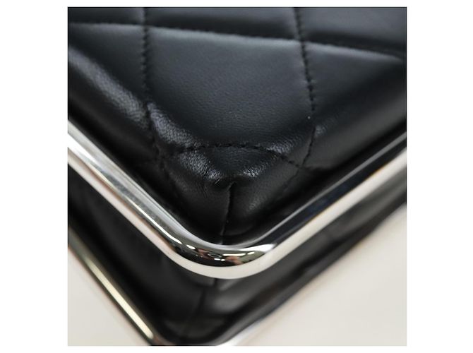 Borsa a mano CHANEL Matelasse in pelle d'agnello 2way Nera Argento CC Auth 199135SM Nero - vista 15