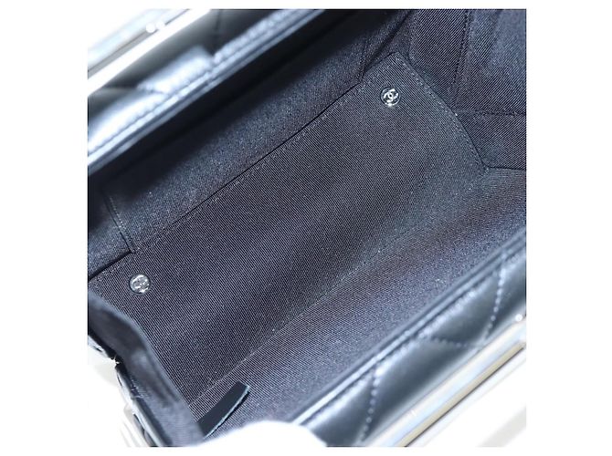 Borsa a mano CHANEL Matelasse in pelle d'agnello 2way Nera Argento CC Auth 199135SM Nero - vista 20