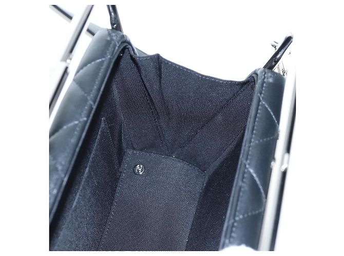 Borsa a mano CHANEL Matelasse in pelle d'agnello 2way Nera Argento CC Auth 199135SM Nero - vista 21