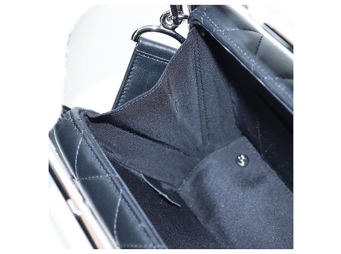 Borsa a mano CHANEL Matelasse in pelle d'agnello 2way Nera Argento CC Auth 199135SM Nero - vista 22