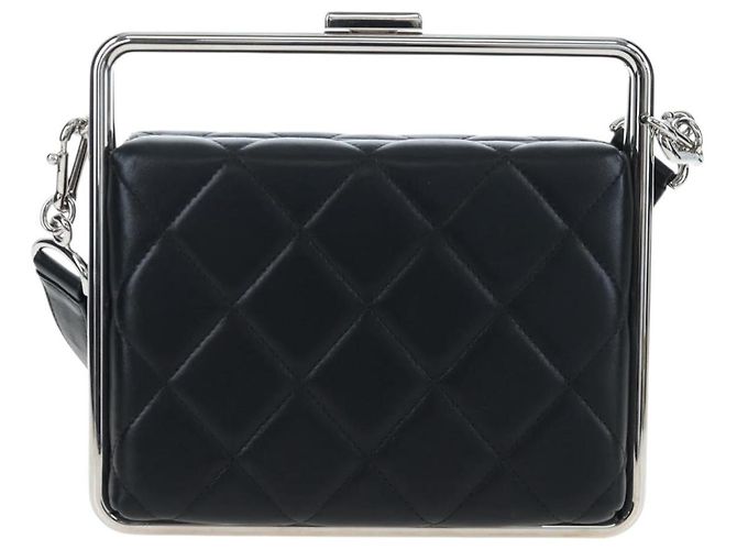 Borsa a mano CHANEL Matelasse in pelle d'agnello 2way Nera Argento CC Auth 199135SM Nero - vista 3