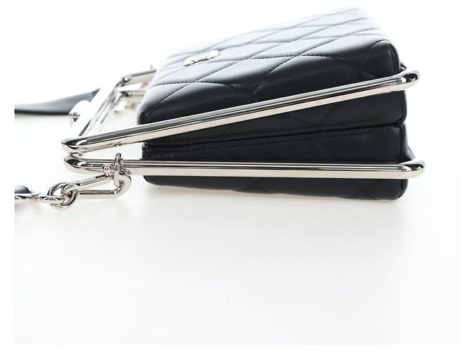 Borsa a mano CHANEL Matelasse in pelle d'agnello 2way Nera Argento CC Auth 199135SM Nero - vista 4