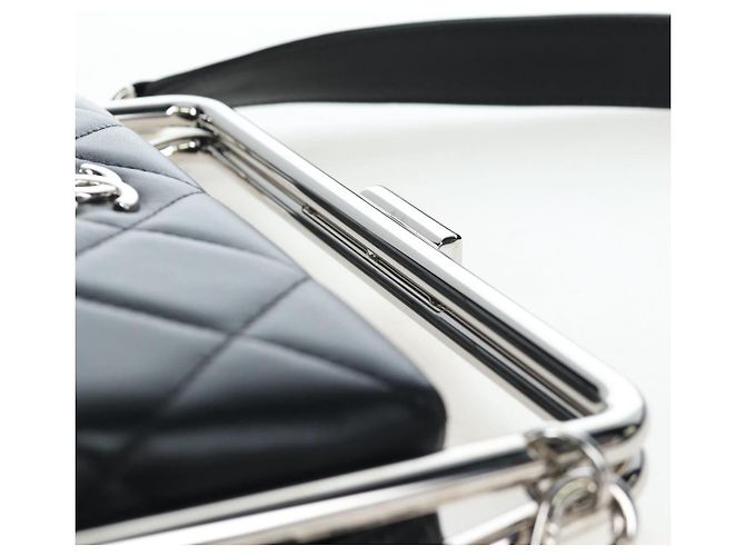 Borsa a mano CHANEL Matelasse in pelle d'agnello 2way Nera Argento CC Auth 199135SM Nero - vista 8